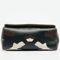 Burberry Green/Beige Camo Print Coated Canvas and Leather Hackberry Crossbody Bag