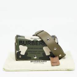 Burberry Green/Beige Camo Print Coated Canvas and Leather Hackberry Crossbody Bag