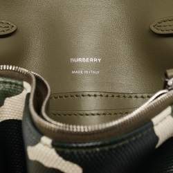 Burberry Green/Beige Camo Print Coated Canvas and Leather Hackberry Crossbody Bag