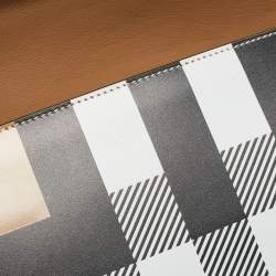 Pre Owned Burberry Beige Check Patent and Leather Small Olympia Shoulder Bag