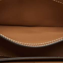 Pre Owned Burberry Beige Check Patent and Leather Small Olympia Shoulder Bag