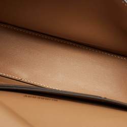 Pre Owned Burberry Beige Check Patent and Leather Small Olympia Shoulder Bag