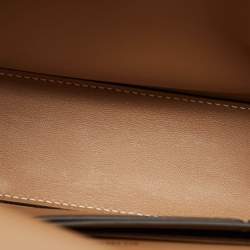 Pre Owned Burberry Beige Check Patent and Leather Small Olympia Shoulder Bag