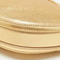 Burberry Gold Leather Mini Olympia Zip Chain Bag