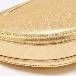 Burberry Gold Leather Mini Olympia Zip Chain Bag