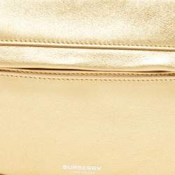 Burberry Gold Leather Mini Olympia Zip Chain Bag