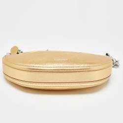 Burberry Gold Leather Mini Olympia Zip Chain Bag