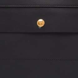 Pre Owned Burberry Black Leather Slim Belt Bag