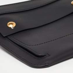 Pre Owned Burberry Black Leather Slim Belt Bag