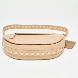 Burberry Beige Leather Small Studded Olympia Bag