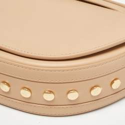 Burberry Beige Leather Small Studded Olympia Bag