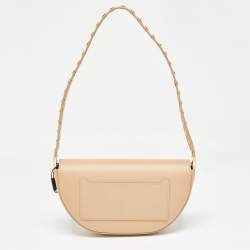 Burberry Beige Leather Small Studded Olympia Bag