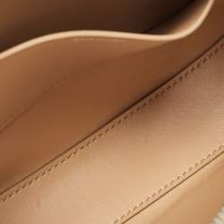 Pre Owned Burberry Gold Leather Mini Olympia Zip Chain Bag