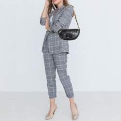 Pre Owned Burberry Black Soft Leather Small Olympia Shoulder Bag