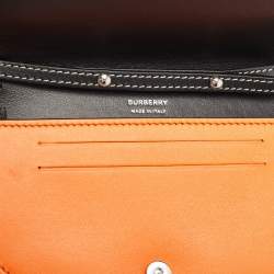 Burberry Orange/Black Leather Mini Double Olympia Bag