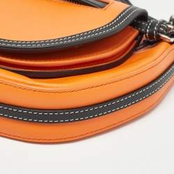 Burberry Orange/Black Leather Mini Double Olympia Bag