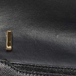 Pre Owned Burberry Black Leather Mini TB Shoulder Bag