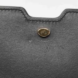 Pre Owned Burberry Black Leather Mini TB Shoulder Bag