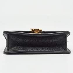 Pre Owned Burberry Black Leather Mini TB Shoulder Bag