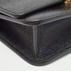 Pre Owned Burberry Black Leather Mini TB Shoulder Bag