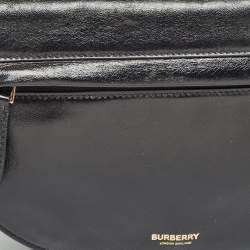 Burberry Black Soft Leather Small Olympia Chain Shoulder Bag