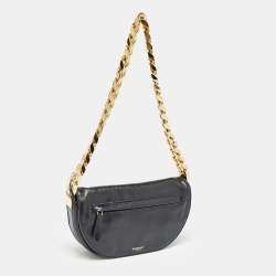 Burberry Black Soft Leather Small Olympia Chain Shoulder Bag