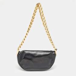 Burberry Black Soft Leather Small Olympia Chain Shoulder Bag