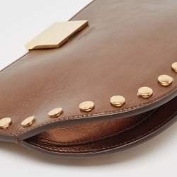 Burberry Bronze Leather Studded Olympia Clutch