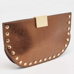 Burberry Bronze Leather Studded Olympia Clutch