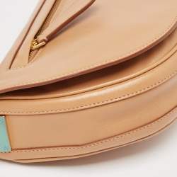 Pre Owned Burberry Beige Soft Leather Small Olympia Bag