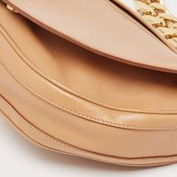 Pre Owned Burberry Beige Soft Leather Small Olympia Bag