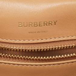 Pre Owned Burberry Beige Soft Leather Small Olympia Bag