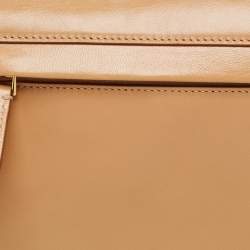 Pre Owned Burberry Beige Soft Leather Small Olympia Bag