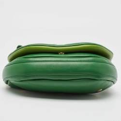 Burberry Green Leather Small Olympia Shoulder Bag