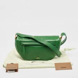 Burberry Green Leather Small Olympia Shoulder Bag