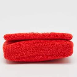 مملوكة مسبقًا Burberry Red Terry Fabric Mini Love Lola Shoulder Bag