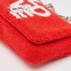 مملوكة مسبقًا Burberry Red Terry Fabric Mini Love Lola Shoulder Bag