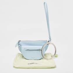 Burberry Pale Blue Leather Mini Double Olympia Clutch