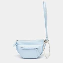 Burberry Pale Blue Leather Mini Double Olympia Clutch