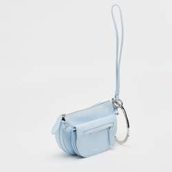 Burberry Pale Blue Leather Mini Double Olympia Clutch