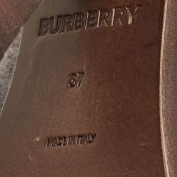 مملوكة مسبقًا Burberry Grey Fabric Mule Sandals Size 37