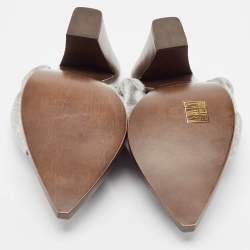 مملوكة مسبقًا Burberry Grey Fabric Mule Sandals Size 37