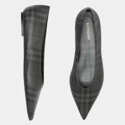 Burberry Grey Check Madelina Ballet Flat EU 37