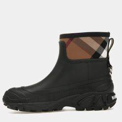 Burberry Black/Archive Beige House Check Rain Boots Size EU 38