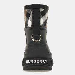 Burberry Black/Archive Beige House Check Rain Boots Size EU 38