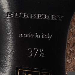 Pre Owned Burberry Brown Python Leather Peep Toe Pumps Size 37.5