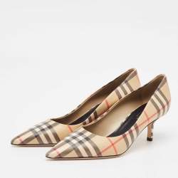 Burberry Beige Vintage Check Pointed Toe Pumps Size 37