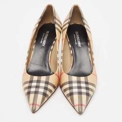 Burberry Beige Vintage Check Pointed Toe Pumps Size 37