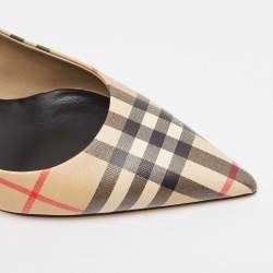 Burberry Beige Vintage Check Pointed Toe Pumps Size 37