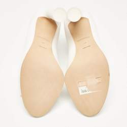 Burberry White Leather Peep Toe Mules Size 36